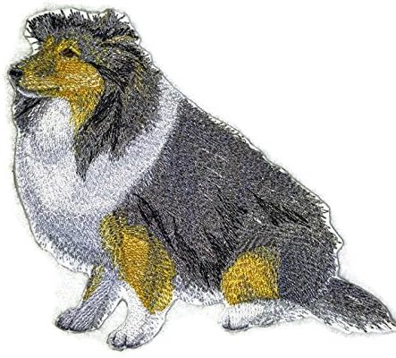 דיוקנאות כלבים מותאמים אישית מדהימים [Shetland Sheepdog] ברזל רקום על תיקון/תפירה [5 x 4.5] [תוצרת ארהב]